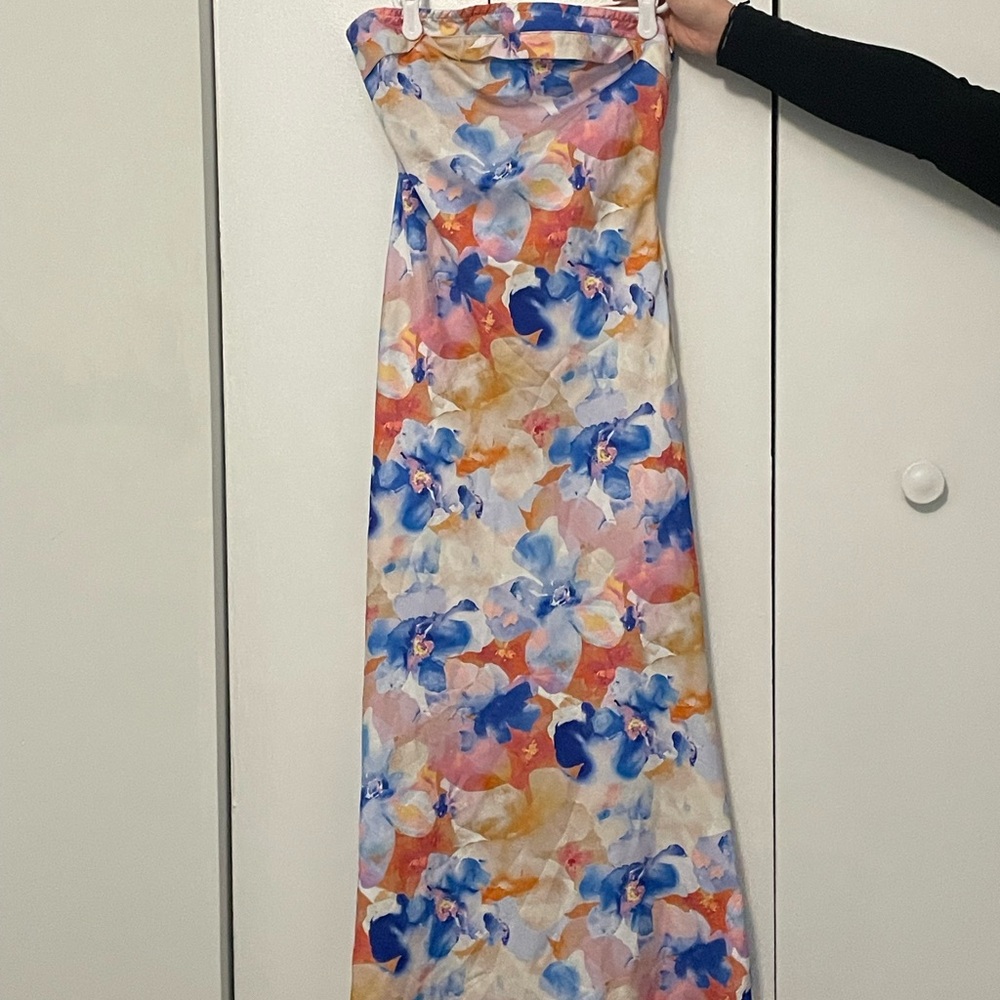 Floral Strapless Maxi Dress